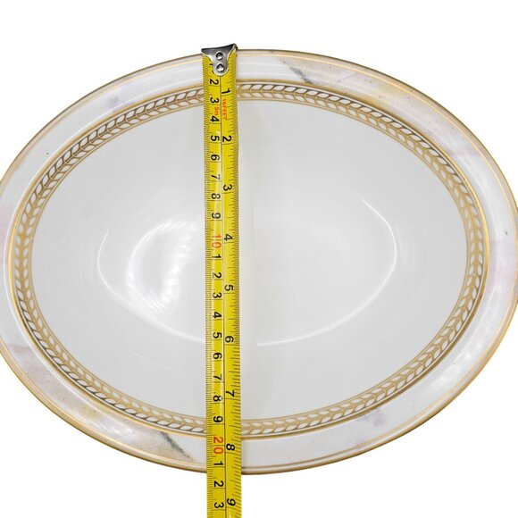Minton Alabaster & Gold Oval Vegetable Bowl Royal Doulton 1990s Vintage - Picture 14 of 15